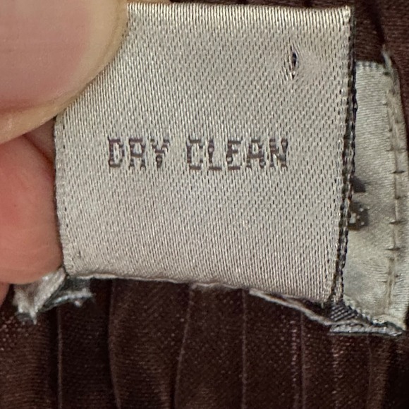 Chicos Brown‎ Light Crinkle Shiny Two Button Lined Blazer Jacket Size 2 US Large - Picture 8 of 8